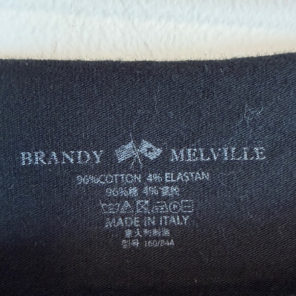 Brandy Melville Wide Neck Black Long Sleeve Shirt comfortable - Picture 3 of 6